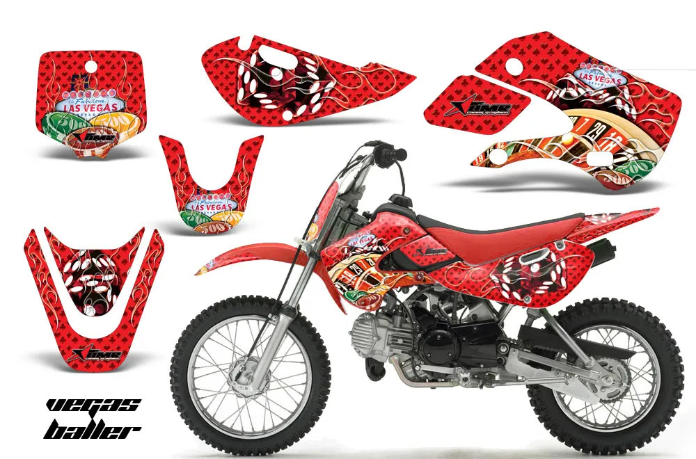 Suzuki RM 65 Dirt Bike Graphic Kit - All Years Vegas Baller Red