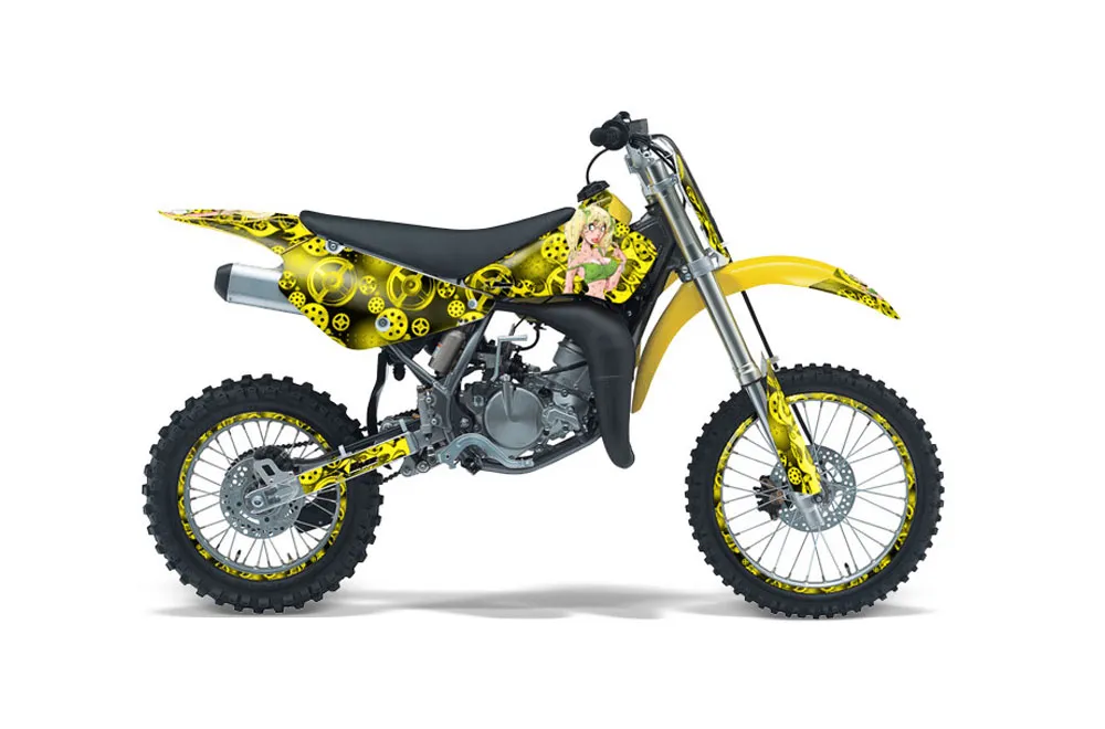 Suzuki RM 85 Dirt Bike Graphic Kit - 2001-2023 Motorhead Mandy Yellow