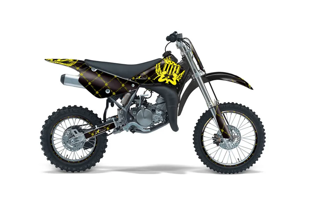 Suzuki RM 85 Dirt Bike Graphic Kit - 2001-2023 Silver Star - Reloaded Yellow