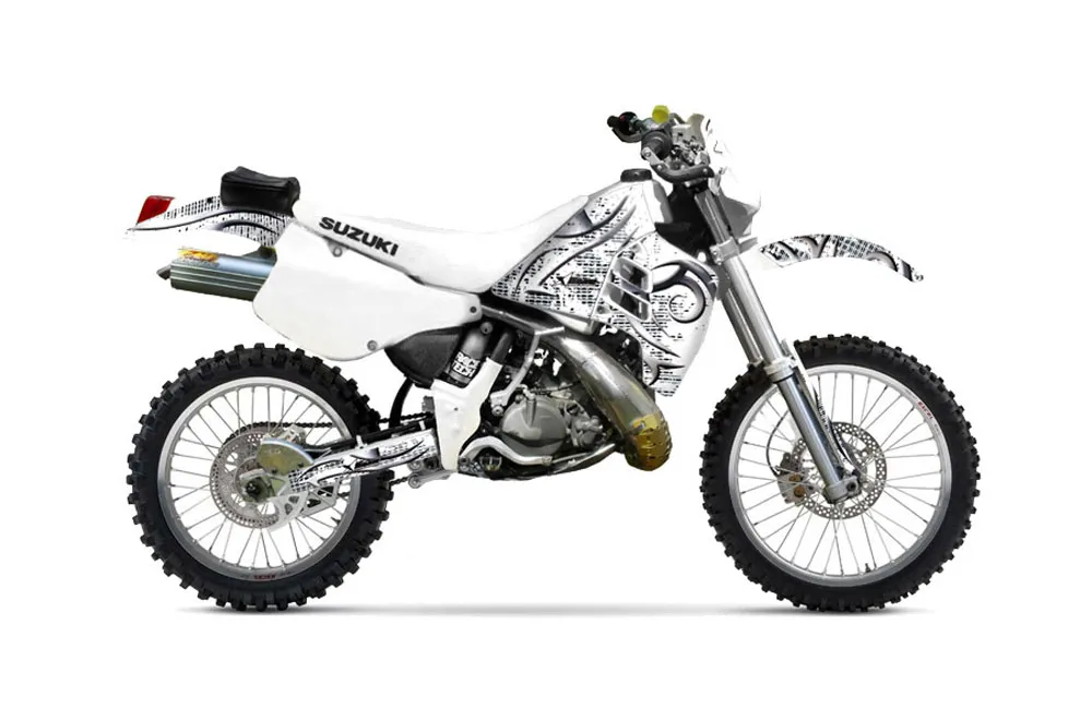 Suzuki RMX 250 Dirt Bike Graphic Kit - 1989-1998 Deaden White