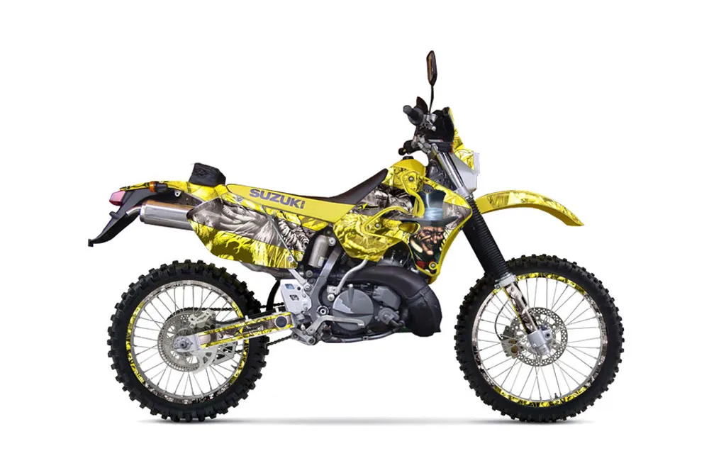 Suzuki RMX 250 S Dirt Bike Graphic Kit - 1996-1998 Mad Hatter Yellow