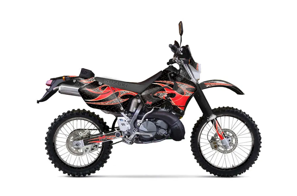 Suzuki RMX 250 S Dirt Bike Graphic Kit - 1996-1998 Tribal Flames Red