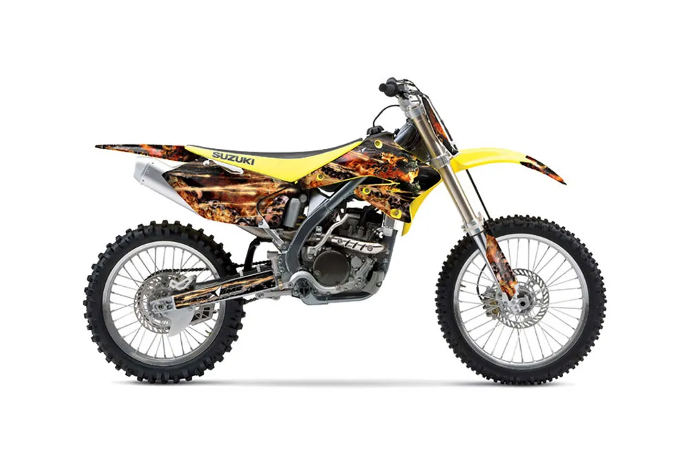 Suzuki RMZ 250 Dirt Bike Graphic Kit - 2004-2006 Firestorm Black