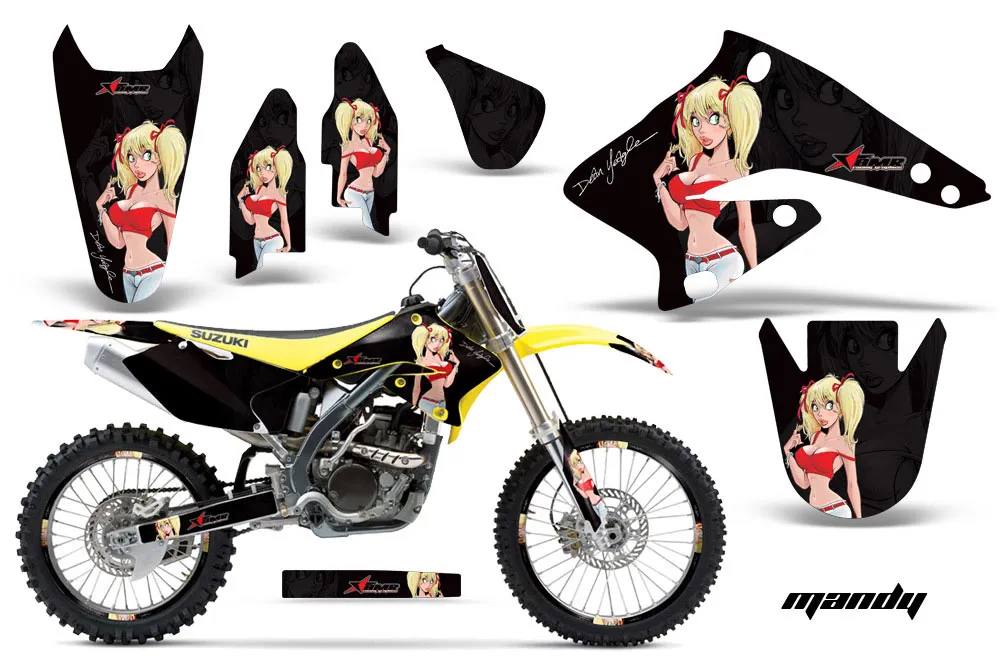 Suzuki RMZ 250 Dirt Bike Graphic Kit - 2004-2006 Mandy Black