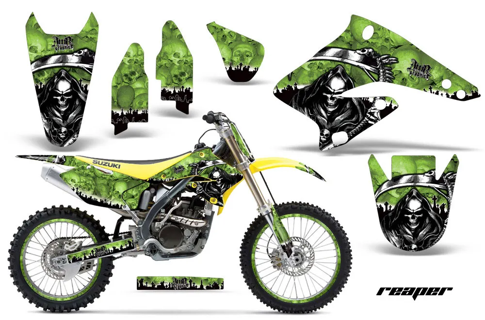 Suzuki RMZ 250 Dirt Bike Graphic Kit - 2004-2006 Reaper Green