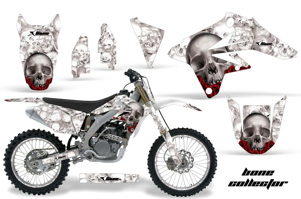 Suzuki RMZ 250 Dirt Bike Graphic Kit - 2007-2009 Bone Collector White