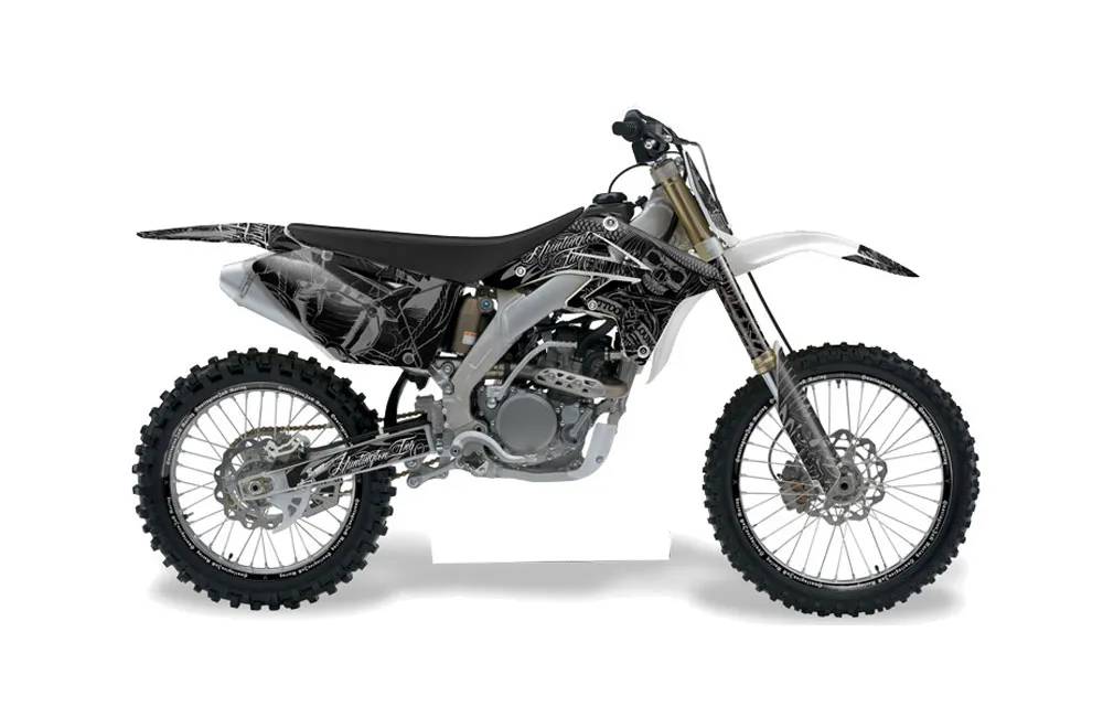 Suzuki RMZ 250 Dirt Bike Graphic Kit - 2007-2009 Skulls and Hammers Silver