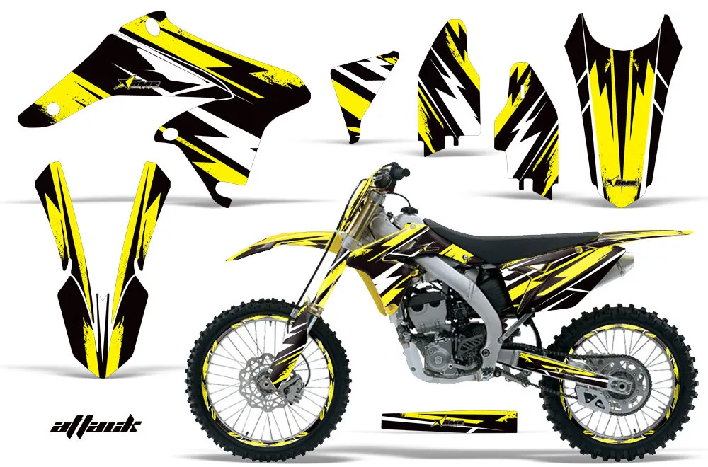Suzuki RMZ 250 Dirt Bike Graphic Kit - 2010-2018 Attack Yellow