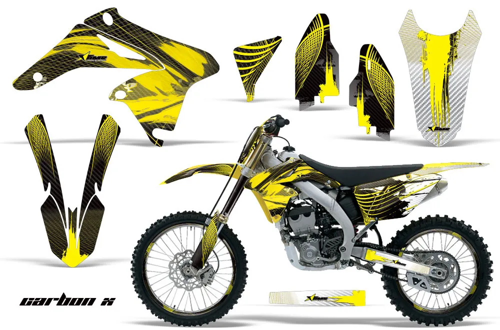 Suzuki RMZ 250 Dirt Bike Graphic Kit - 2010-2018 Carbon X Yellow
