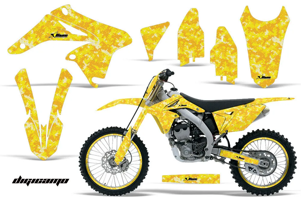 Suzuki RMZ 250 Dirt Bike Graphic Kit - 2010-2018 Digicamo Yellow