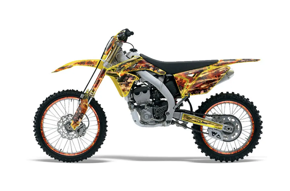 Suzuki RMZ 250 Dirt Bike Graphic Kit - 2010-2018 Firestorm Yellow