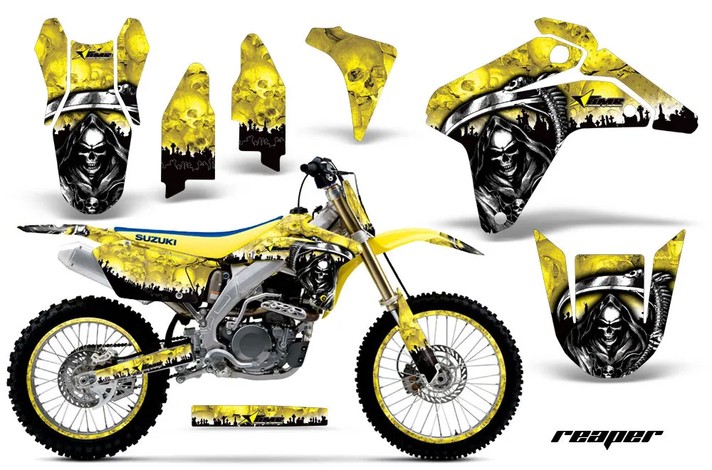 Suzuki RMZ 450 Dirt Bike Graphic Kit - 2005-2006 Reaper Yellow