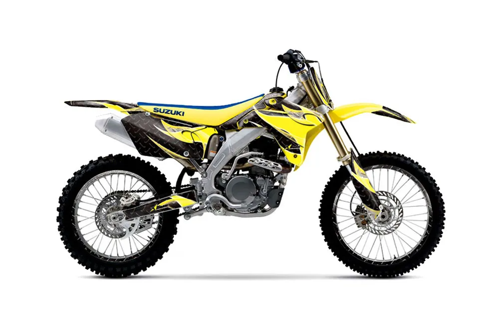 Suzuki RMZ 450 Dirt Bike Graphic Kit - 2005-2006 Tribal Flames Yellow