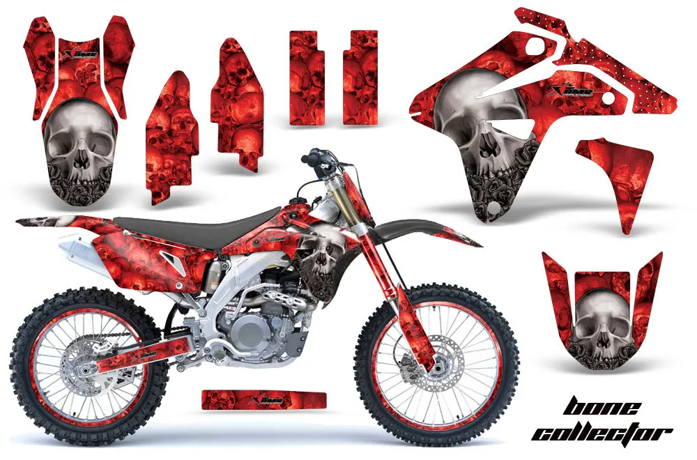 Suzuki RMZ 450 Dirt Bike Graphic Kit - 2007 Bone Collector Red