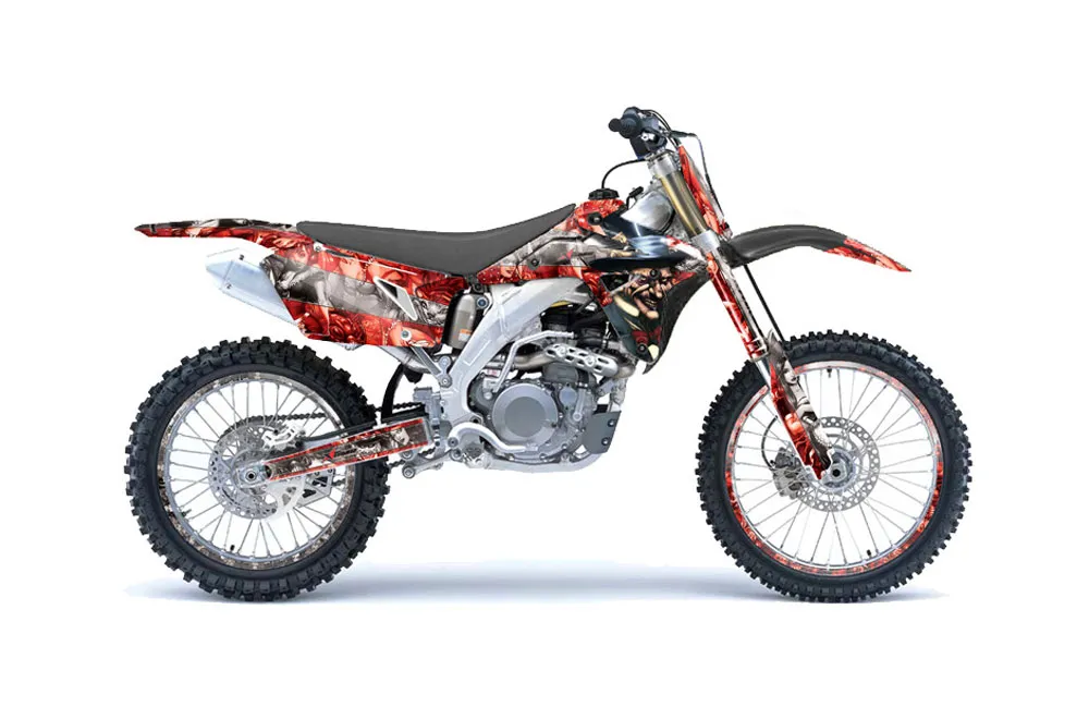 Suzuki RMZ 450 Dirt Bike Graphic Kit - 2007 Mad Hatter Red