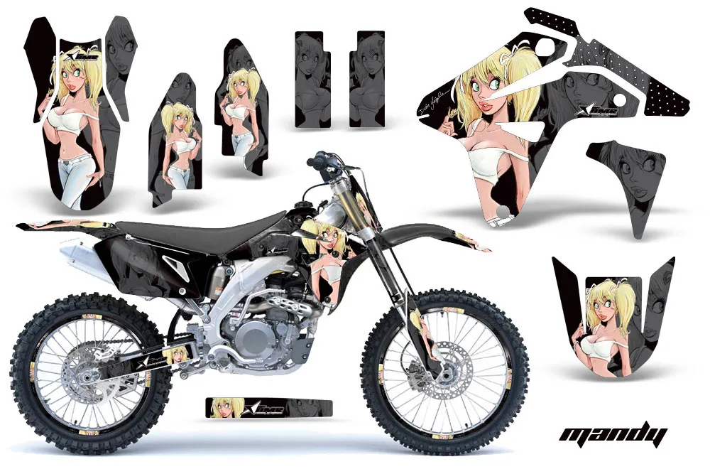 Suzuki RMZ 450 Dirt Bike Graphic Kit - 2007 Mandy Black