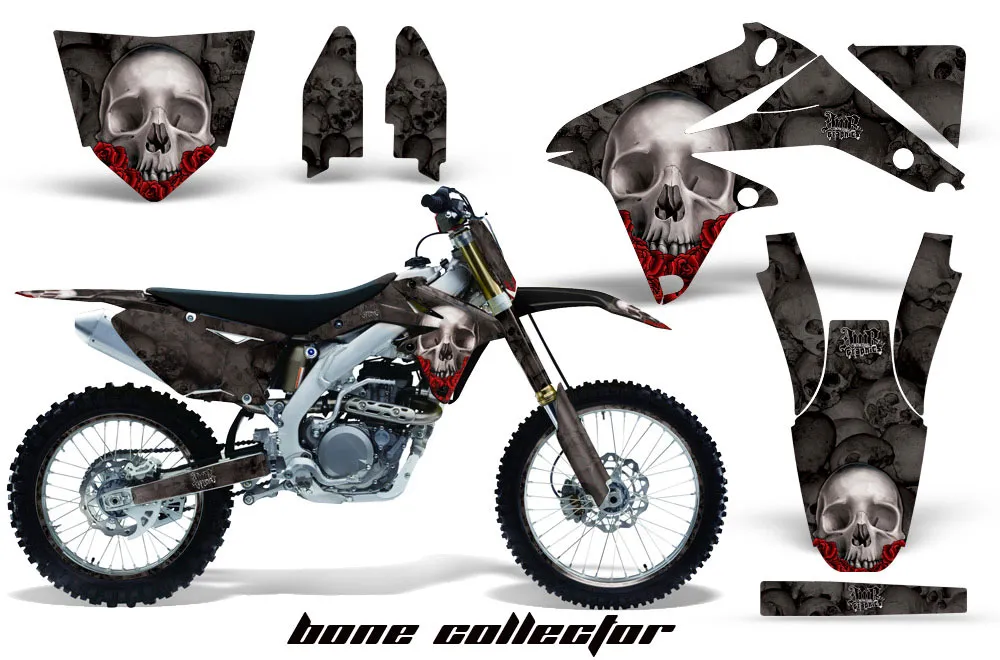 Suzuki RMZ 450 Dirt Bike Graphic Kit - 2008-2016 Bone Collector Black
