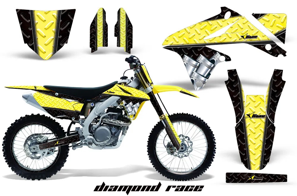 Suzuki RMZ 450 Dirt Bike Graphic Kit - 2008-2016 Diamond Race Yellow