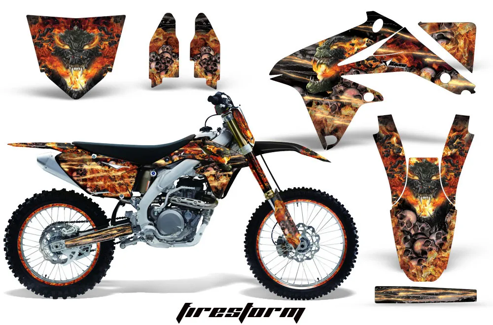 Suzuki RMZ 450 Dirt Bike Graphic Kit - 2008-2016 Firestorm Black