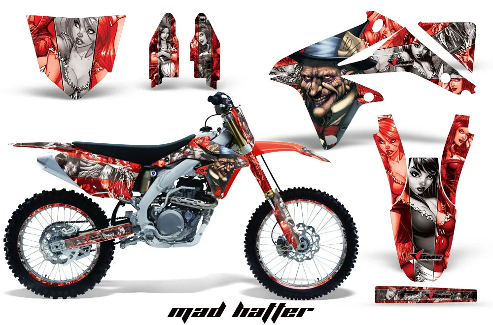 Suzuki RMZ 450 Dirt Bike Graphic Kit - 2008-2016 Mad Hatter Red