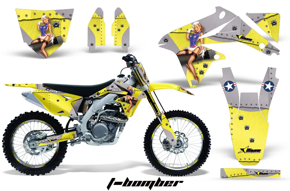 Suzuki RMZ 450 Dirt Bike Graphic Kit - 2008-2016 T Bomber Yellow