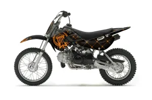 Suzuki DRZ 110 Dirt Bike Graphic Kit - All Years Silver Star - Reloaded Orange