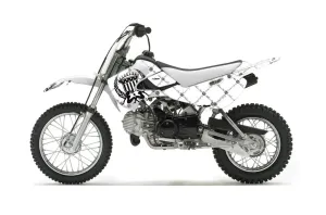 Suzuki DRZ 110 Dirt Bike Graphic Kit - All Years Silver Star - Reloaded White