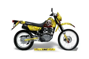 Suzuki DRZ 200 SE Dirt Bike Graphic Kit - 1996-2009 Bone Collector Yellow