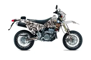 Suzuki DRZ 400 S Metal Tank Dirt Bike Graphic Kit - 2000-2023 Mad Hatter White