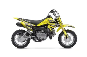 Suzuki DRZ 70 Dirt Bike Graphic Kit - 2008-2016 Tribal Flame Yellow