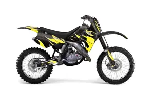 Suzuki RM 125 Dirt Bike Graphic Kit - 1992 Tribal Flames Yellow