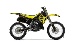 Suzuki RM 125 Dirt Bike Graphic Kit - 1993-1995 Silver Star - Reloaded Yellow