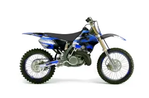 Suzuki RM 125 Dirt Bike Graphic Kit - 1996-1998 Carbon X Blue