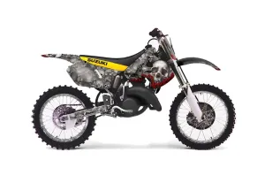 Suzuki RM 125 Dirt Bike Graphic Kit - 1999-2000 Bone Collector Silver