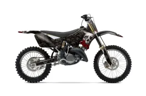 Suzuki RM 125 Dirt Bike Graphic Kit - 2001-2009 Bone Collector Black