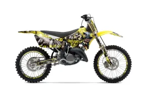 Suzuki RM 125 Dirt Bike Graphic Kit - 2001-2009 Mad Hatter Yellow