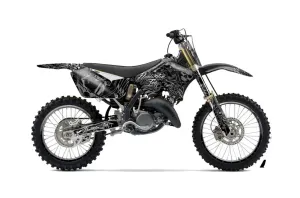 Suzuki RM 125 Dirt Bike Graphic Kit - 2001-2009 Skulls and Hammers Silver