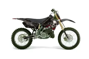 Suzuki RM 250 Dirt Bike Graphic Kit - 1996-1998 Bone Collector Black