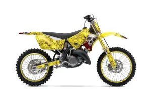 Suzuki RM 250 Dirt Bike Graphic Kit - 2001-2009 Bone Collector Yellow
