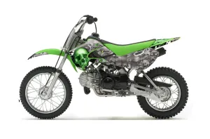 Suzuki RM 65 Dirt Bike Graphic Kit - All Years Checkered Skull Green