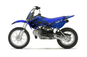 Suzuki RM 65 Dirt Bike Graphic Kit - All Years Diamond Flames Blue
