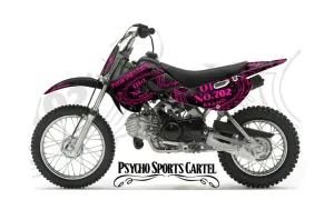 Suzuki RM 65 Dirt Bike Graphic Kit - All Years Psycho Sports Cartel Pink