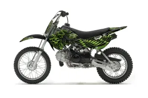 Suzuki RM 65 Dirt Bike Graphic Kit - All Years Skulls and Hammers Green