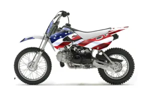 Suzuki RM 65 Dirt Bike Graphic Kit - All Years Stars and Stripes Red White & Blue