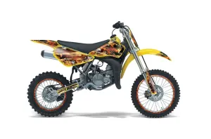 Suzuki RM 85 Dirt Bike Graphic Kit - 2001-2023 Firestorm Yellow
