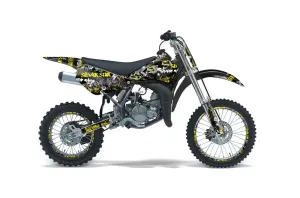 Suzuki RM 85 Dirt Bike Graphic Kit - 2001-2023 Silver Star - Silverhaze Yellow