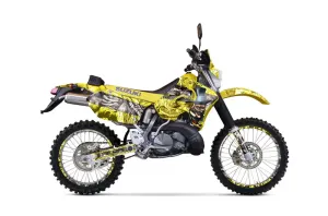Suzuki RMX 250 S Dirt Bike Graphic Kit - 1996-1998 Mad Hatter Yellow