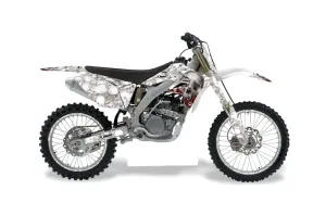 Suzuki RMZ 250 Dirt Bike Graphic Kit - 2007-2009 Bone Collector White
