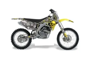 Suzuki RMZ 250 Dirt Bike Graphic Kit - 2007-2009 Checkered Skull Yellow