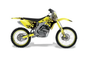 Suzuki RMZ 250 Dirt Bike Graphic Kit - 2007-2009 Diamond Flames Yellow